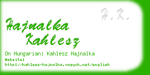 hajnalka kahlesz business card